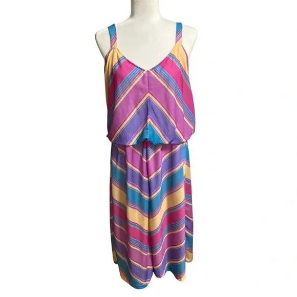 Vintage Pastel Striped Chevron Sundress - Picture 2 of 6